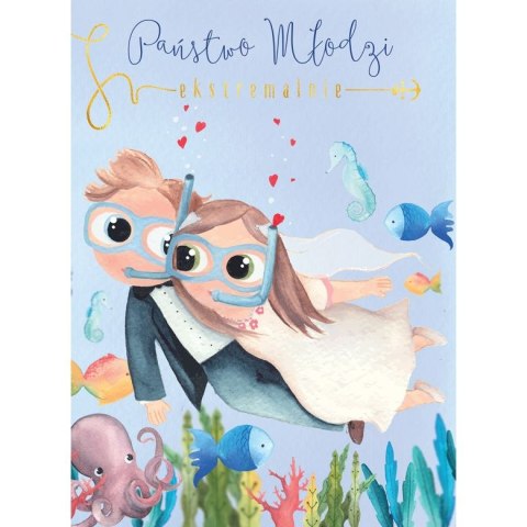 Kartka składana KARNET B6 Ślub nurkowie B6 Henry (5907465660327)