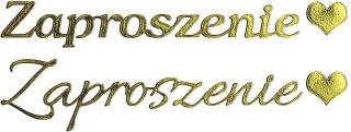 Naklejka (nalepka) Craft-Fun Series napis „Zaproszenie" złoty Titanum