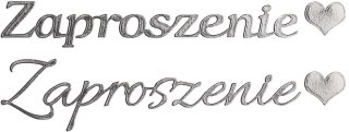 Naklejka (nalepka) Craft-Fun Series napis „Zaproszenie" srebrny Titanum