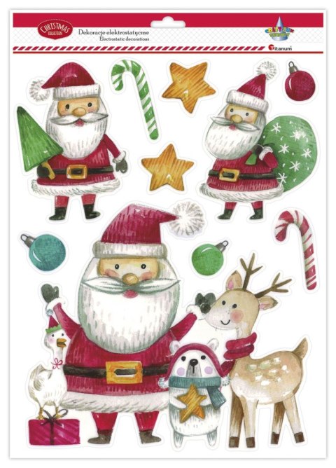 Ozdoba świąteczna Craft-Fun Series dekoracje elektrostatyczne XMAX Mikołaje Titanum (DIY-XM(592))