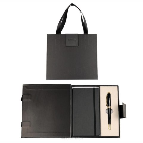 Zestaw piśmienniczy PREMIUM SYMPHONY CZARNY PIÓRO+NOTES +ETUI Cresco (850011 02)