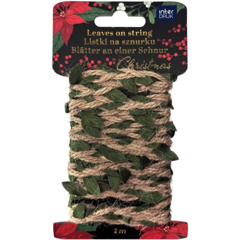 Guziki CHRISTMAS na naturalnym sznurku mix Interdruk