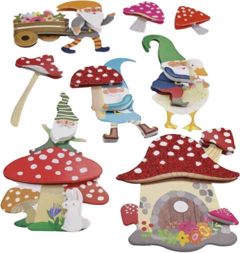 Naklejka (nalepka) Craft-Fun Series dekoracje samoprzylepne - krasnale, muchomorki Titanum (23XQ1207-15)