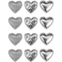 Ozdoba materiałowa Craft-Fun Series samoprzylepna Srebrne serduszka Titanum (BJ25042712)