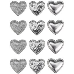 Ozdoba materiałowa Craft-Fun Series samoprzylepna Srebrne serduszka Titanum (BJ25042712)