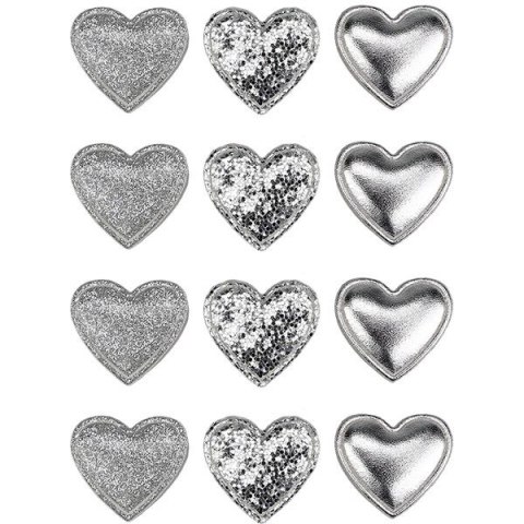 Ozdoba materiałowa Craft-Fun Series samoprzylepna Srebrne serduszka Titanum (BJ25042712)