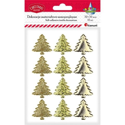 Ozdoba materiałowa Craft-Fun Series samoprzylepna Złote choinki Titanum (BJ25042715)
