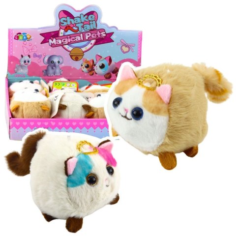 Pluszak Kotek Maskotka Z Kręcącym Ogonkiem Brązowo-Biały [mm:] 100 Lean (24611)