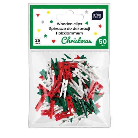 Spinacze CHRISTMAS mini do dekoracji Interdruk (50 szt)