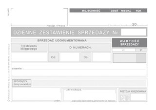 Druk offsetowy A6 dzienne zestawienie sprzedaży 50k. Michalczyk i Prokop (K-14)