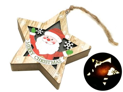 Ozdoba świąteczna zawieszka drewniana led One Dollar (355668)