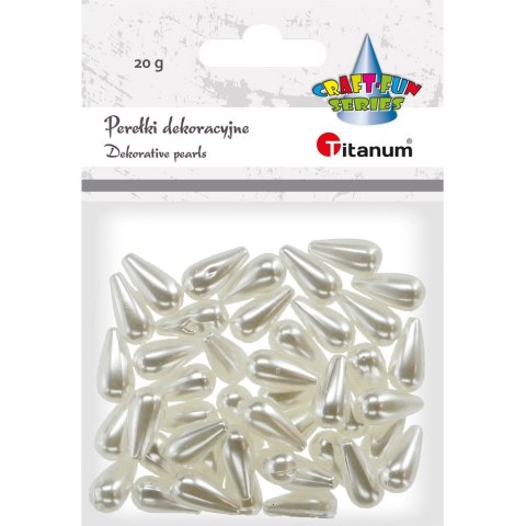 Perełki Craft-Fun Series krople biały perłowy Titanum (220079)