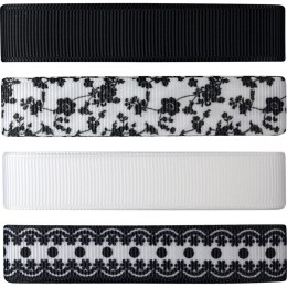 Wstążka Craft-Fun Series zestaw 16x4 [mm x m] biało-czarna Titanum (S1804-5)