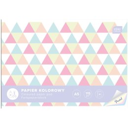 Zeszyt papierów kolorowych PASTEL A5 115g 10k Interdruk