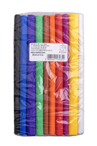 Bibuła marszczona 10 kolorów mix 250mm x 2000mm Beniamin