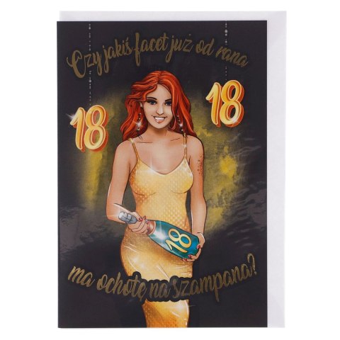 Kartka składana brokat 18-stka B6 (5902221800559)