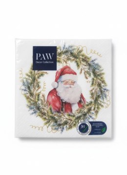 Serwetki Lunch BN Joyful Claus Circle mix nadruk bibuła [mm:] 330x330 Paw (SDL240100)