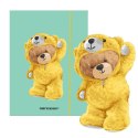 Teczka kartonowa na gumkę Teddies& Miś w dresiku A4 srebrny 270g Narcissus