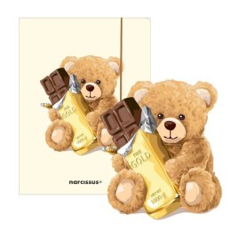 Teczka kartonowa na gumkę Teddies& Miś z czekoladą A4 mix 270g Narcissus