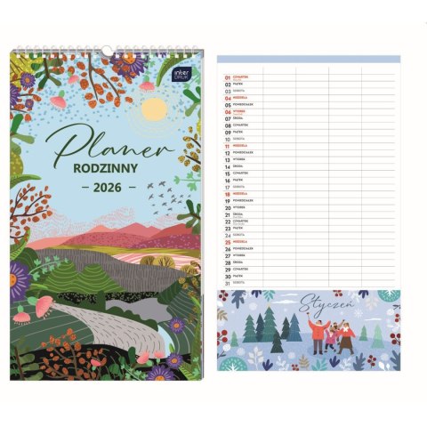 Kalendarz ścienny PLANER RODZINNY 250mm x 430mm Interdruk (RAZEM)