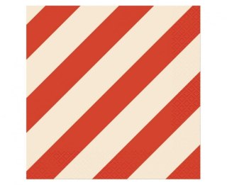 Serwetki paski czerwono beżowe czerwony papier [mm:] 330x330 Godan (PG-SPA2)