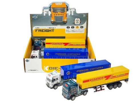 Ciężarówka z kontenerem, metalowe, 40x10x7cm, światło, dźwięk Adar (618244)