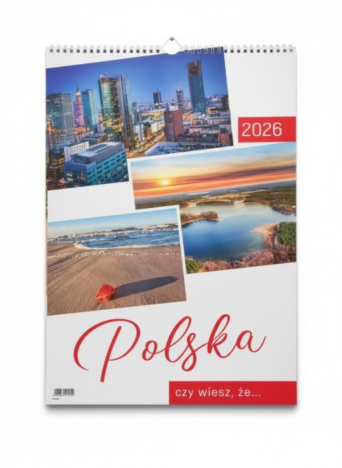 Kalendarz ścienny POLSKA, CZY WIESZ,ŻE 13 planszowe 330mm x 500mm Jotan (wp125)