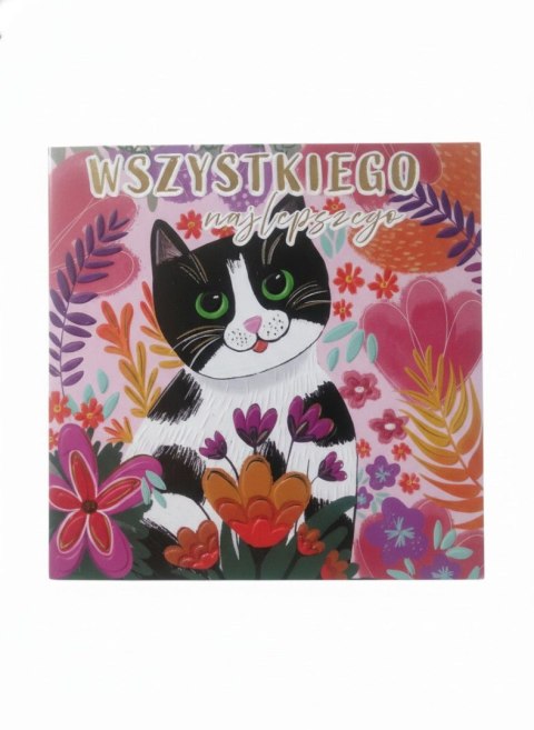 Kartka składana KW KOT FIOLETOWY kw Henry (5908451980269)