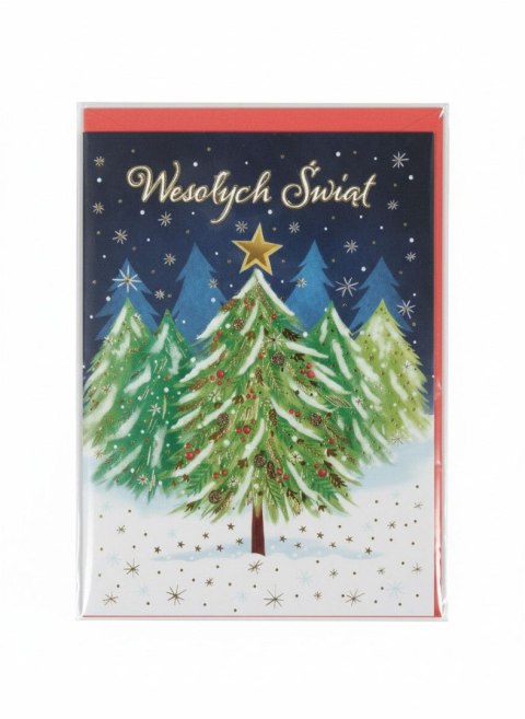 Kartka składana Karnet B6 BN choinka w lesie B6 Henry (5908451981518)