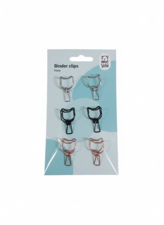 Klipsy do spinania dokumentów cute cats metal 6 szt 32mm Berlingo (328222)