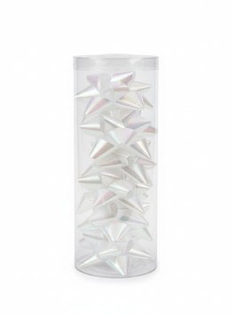 Kokarda opalizowana Biała rozeta (maxi)