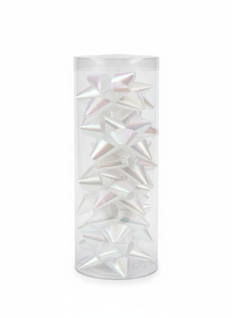 Kokarda opalizowana Biała rozeta (maxi)