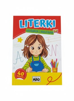 Książeczka edukacyjna Literki. Kaligrafia z naklejkami. Niko