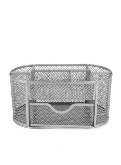 Przybornik na biurko JUMBO srebrny srebrny metal Tres (5a)