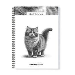 Blok artystyczny szkicownik kot A4 120g 50k Narcissus