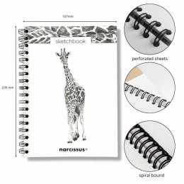 Blok artystyczny szkicownik żyrafa B5 120g 60k Narcissus