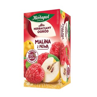Herbata Herbaciany Ogród owocowo-ziołowa malina z pigwą malina z żurawiną 20 saszetek Herbapol