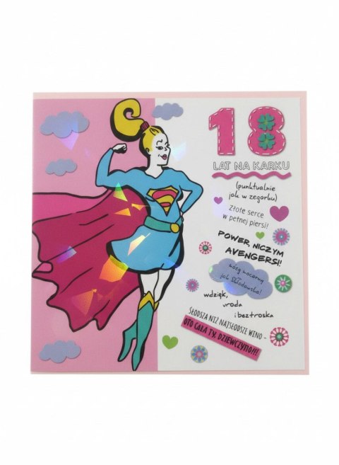 Kartka składana KARNET KW Hologram 18 SUPERMENKA kw Henry (5907465665032)