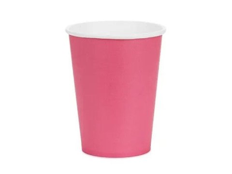 Kubek jednorazowy ciemny róż papier 250ml Partydeco (KPP90-006-EU1)