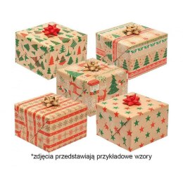 Papier pakowy ozdobny rolka gwiazdka [mm:] 700x2000 Pol-mak (P2_KRAFT_GW_5)