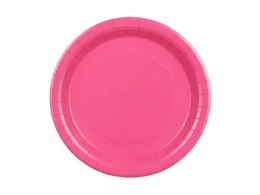 Talerz jednorazowy ciemny róż papier śr. 230mm 6 szt Partydeco (TPP102-006)