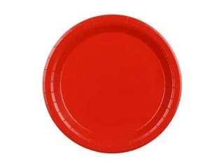 Talerz jednorazowy czerwone papier śr. 230mm 6 szt Partydeco (TPP102-007)