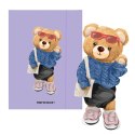 Teczka kartonowa na gumkę Teddies& Misia A4 fioletowy 270g Narcissus
