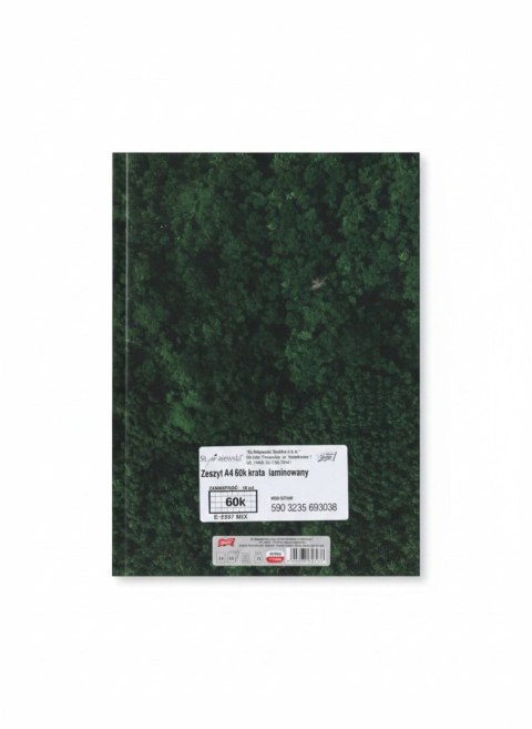 Zeszyt laminowany A4 60k. KRATKA Unipap