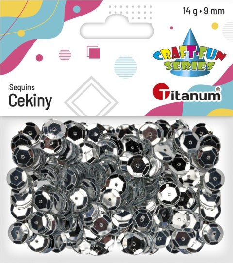 Cekiny Craft-Fun Series okrągłe 9mm srebrne 14g Titanum (CM9S)