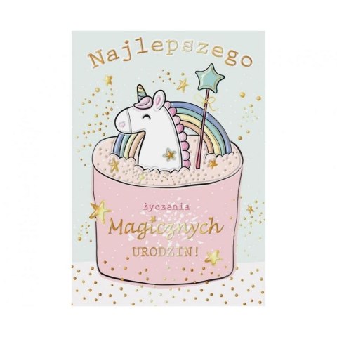 Kartka składana Karnet A5 miętowy jednorożec A5 Henry (5908451980740)