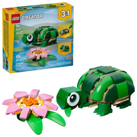 Klocki konstrukcyjne Creator 3w1 Żółw i kwiat lilii wodnej Lego (31377)