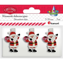 Ozdoba drewniana Craft-Fun Series klamerki XMAS Mikołaje Titanum (AQE19118-5)