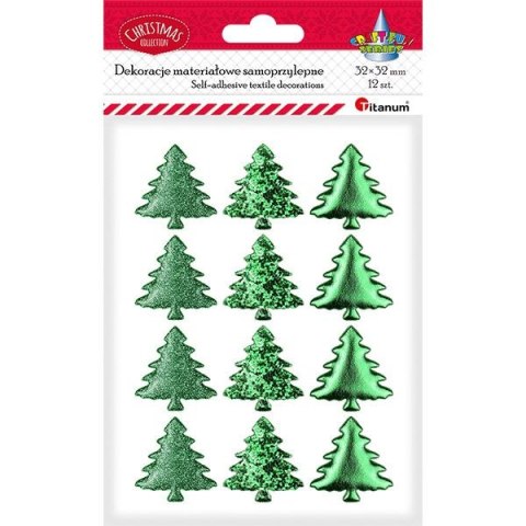 Ozdoba materiałowa Craft-Fun Series samoprzylepna Zielone choinki Titanum (BJ25042715)