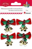 Ozdoba świąteczna Craft-Fun Series kokardy z dzwonkami Titanum (23BJ0103-2)
